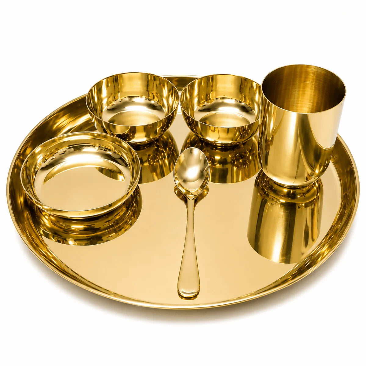 12-Inch Pure Kansa Thali Set - Shine