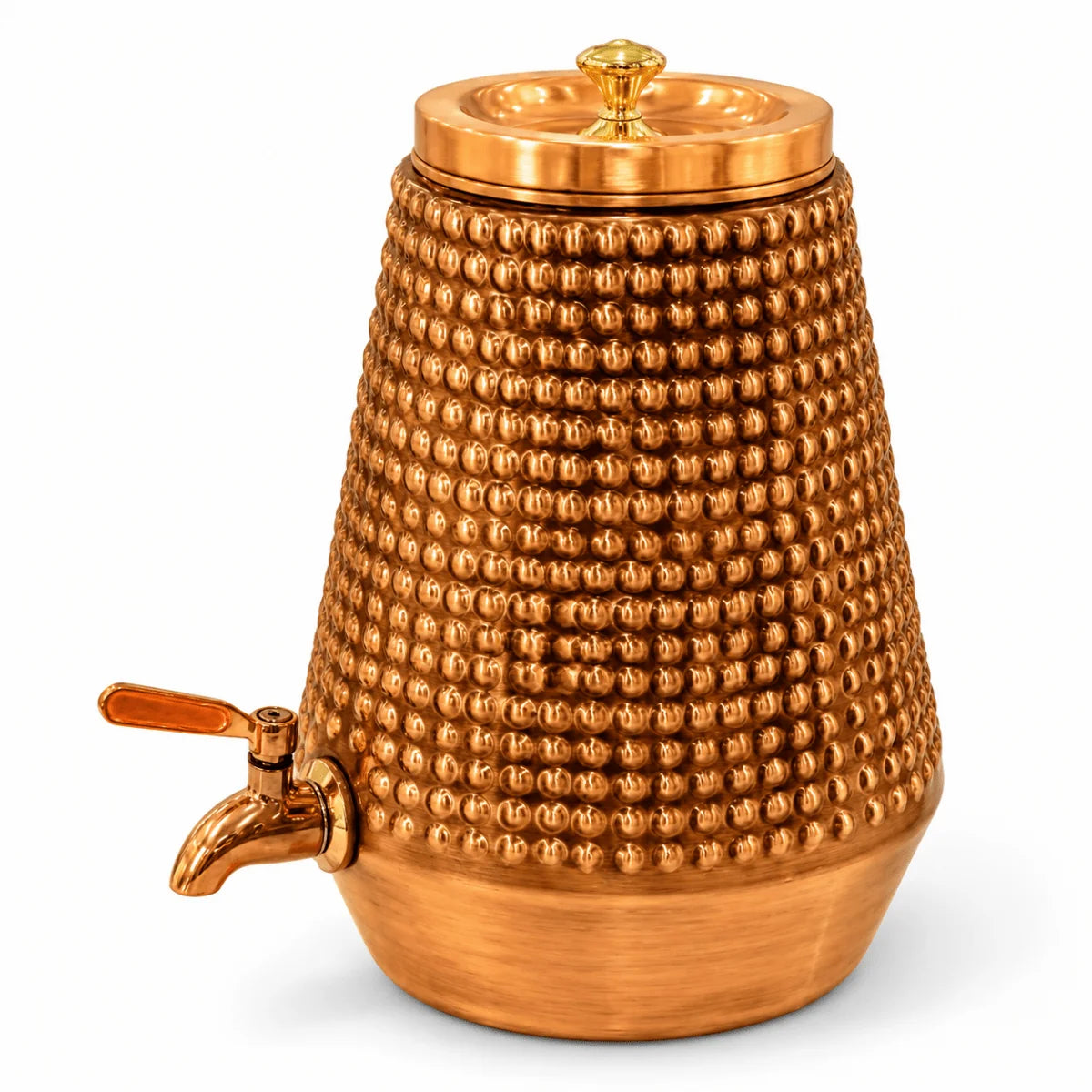 RoyalStuffs 5 L Hammered Antique Copper Water Dispenser – Handcrafted Copper Beverage Dispenser with Tap