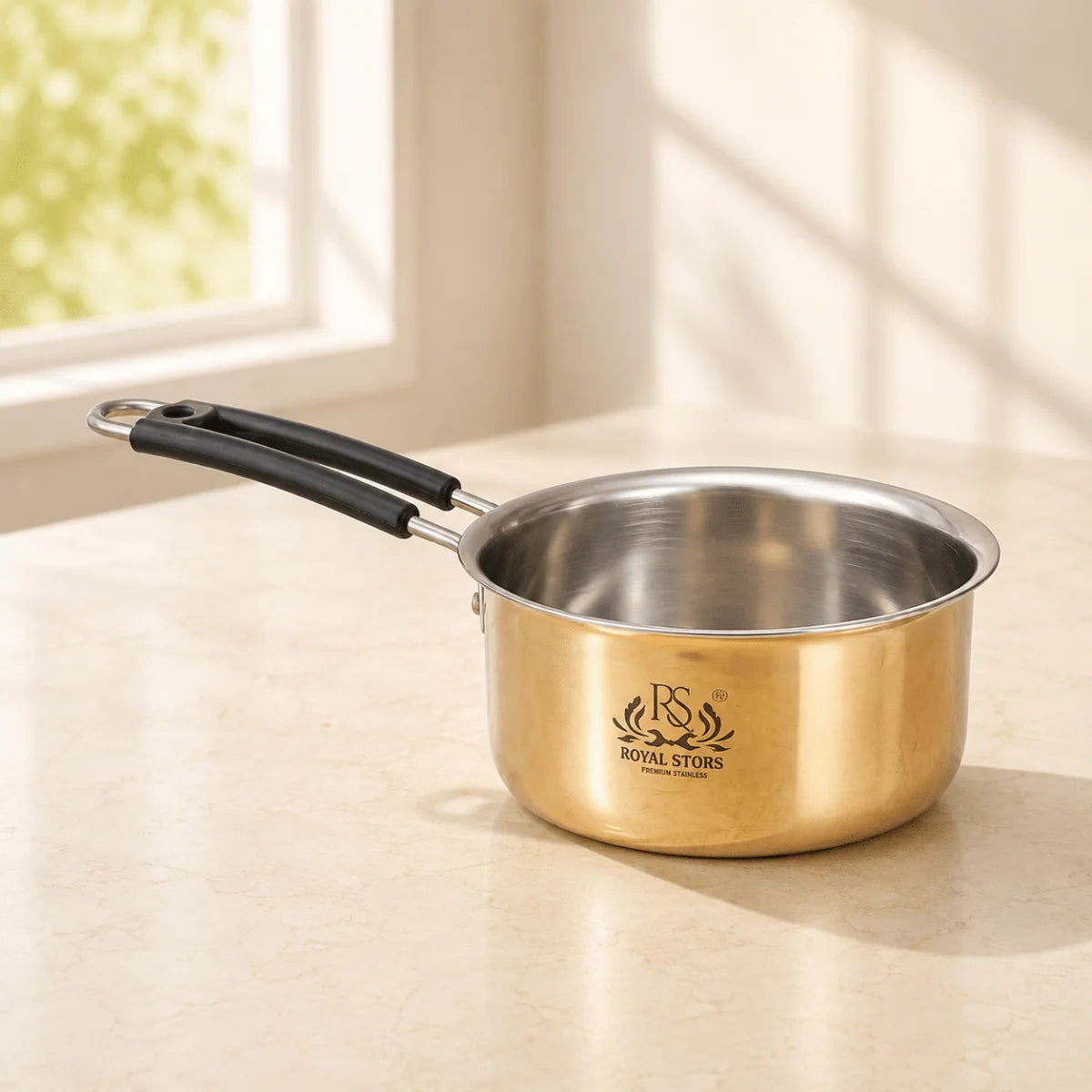 Brass Sauce Pan Tapeli with Tin Coating – Milk & Tea Cooking Pot (Multiple Sizes)