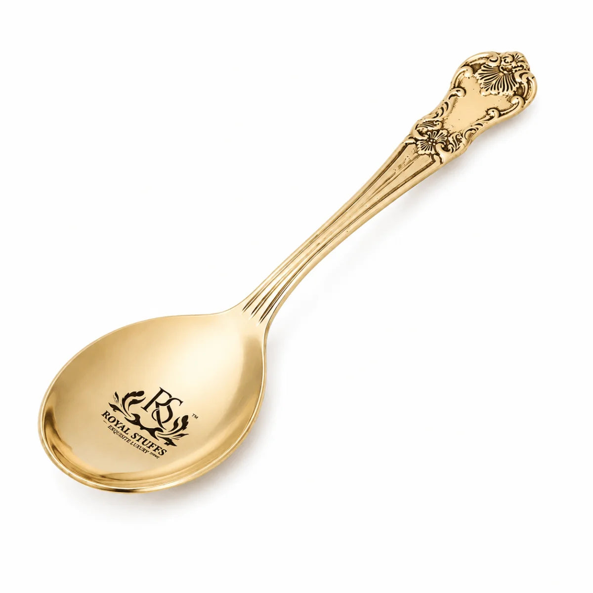 Decorative Pure Brass Serving Spoon – Handcrafted Premium Tableware Cutlery