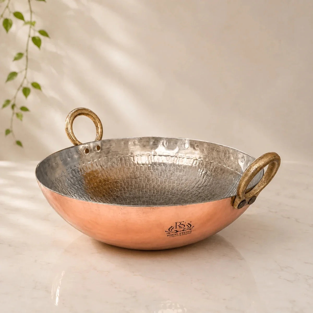 Hammered Copper Kadai with Tin Lining – Multi Purpose Cooking Kadhai (3 Litre)