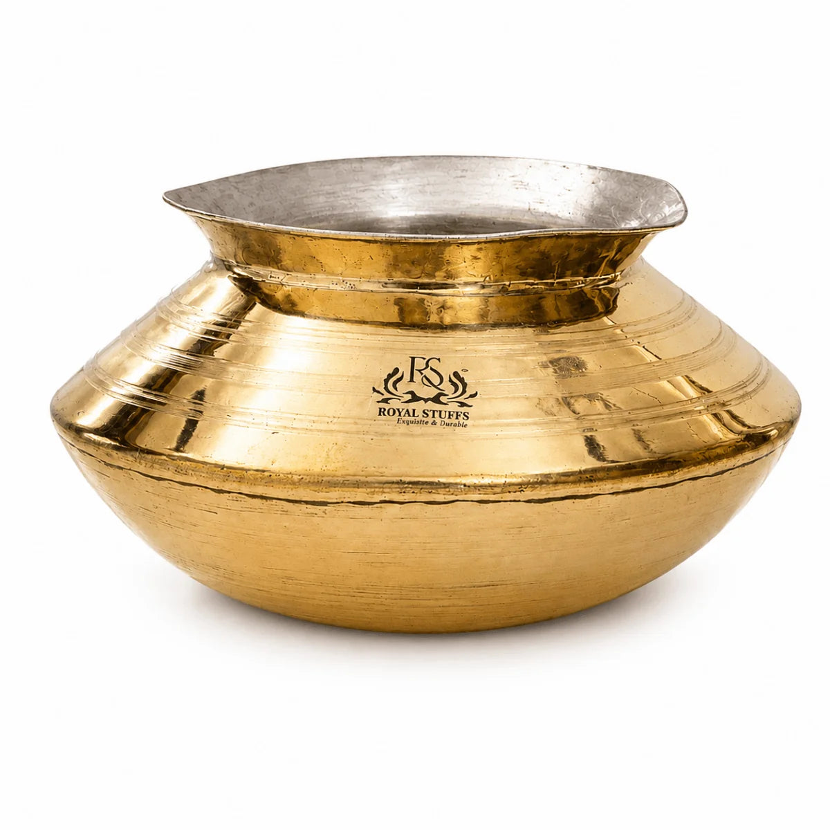 Handmade Brass Handi with Tin Lining – Traditional Heavy Bottom Cooking Pot