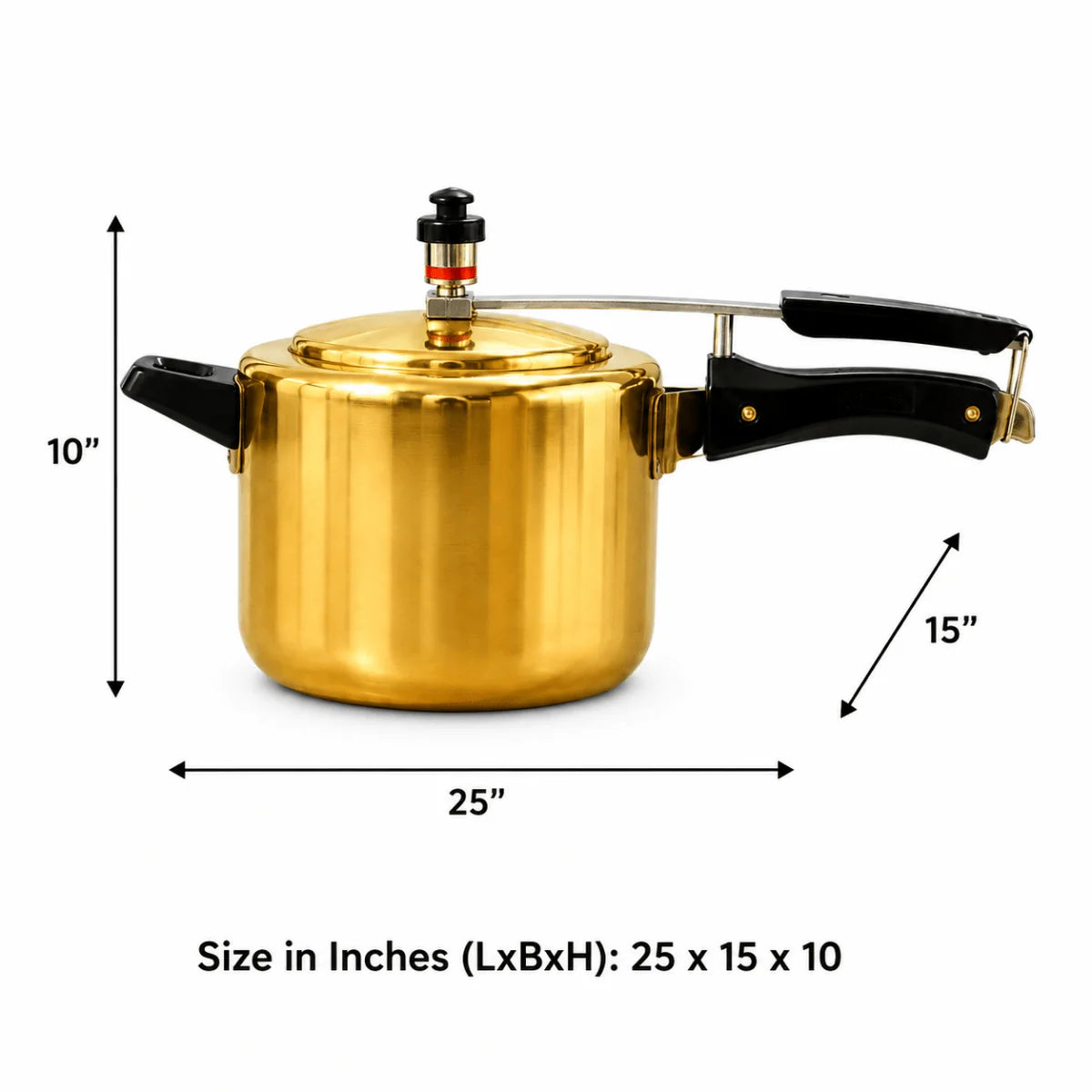 Handmade Brass Pressure Cooker with Kalai (Tin) Coating Inside – 3L & 5L