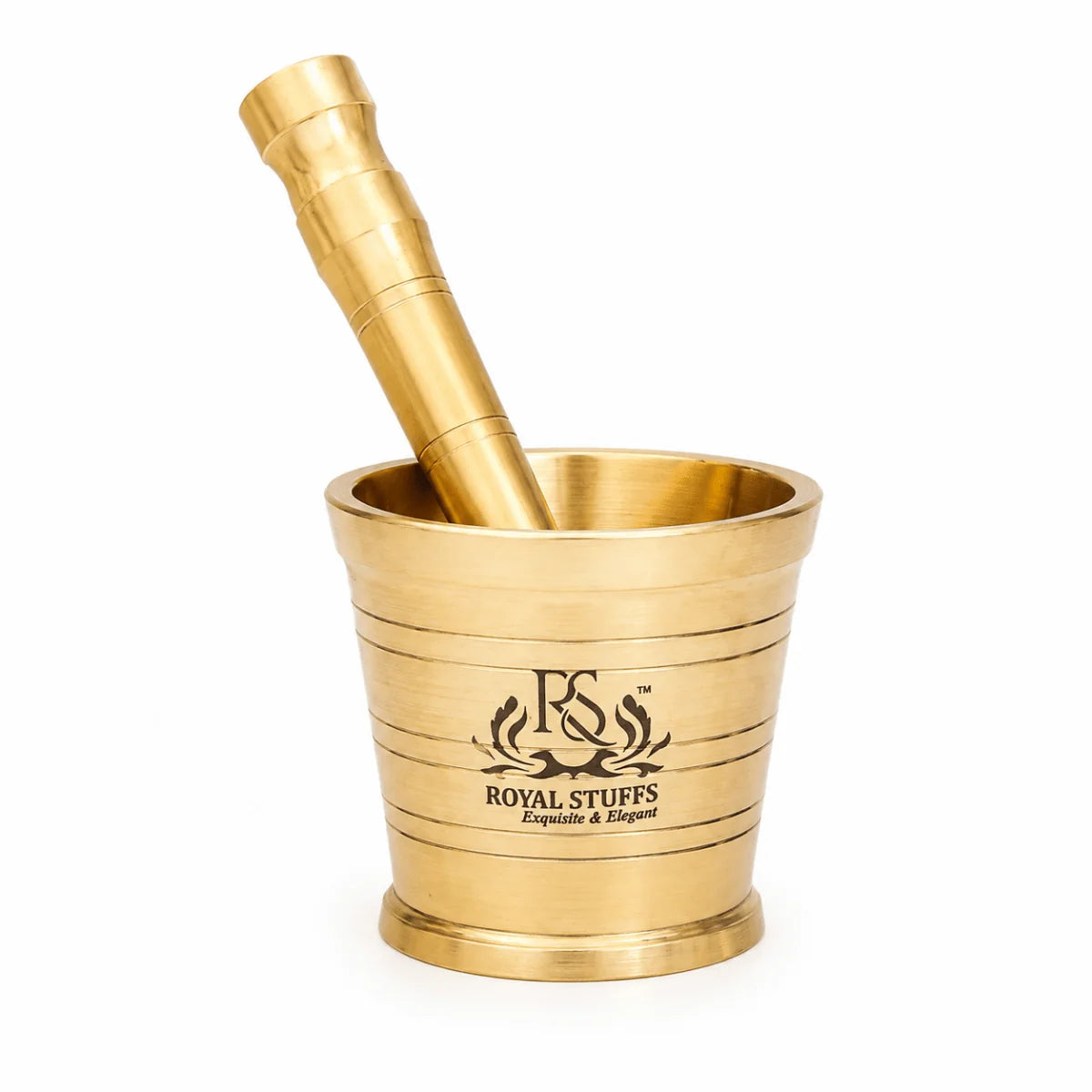 Heavy Brass Mortar and Pestle Set – Handcrafted Spice & Herb Grinder (Khalbatta)