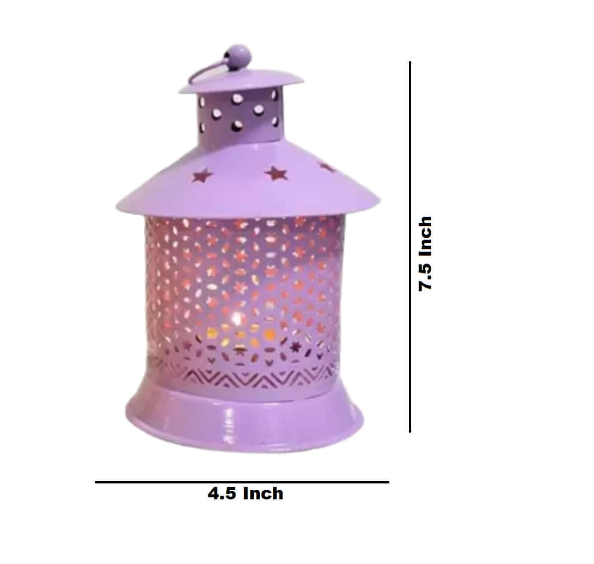 ROYALSTUFFS Tea Light Candle Holder Hanging Lantern for Home Decor and Gift Iron Tealight Holder Set (Multicolor, Pack of 4)