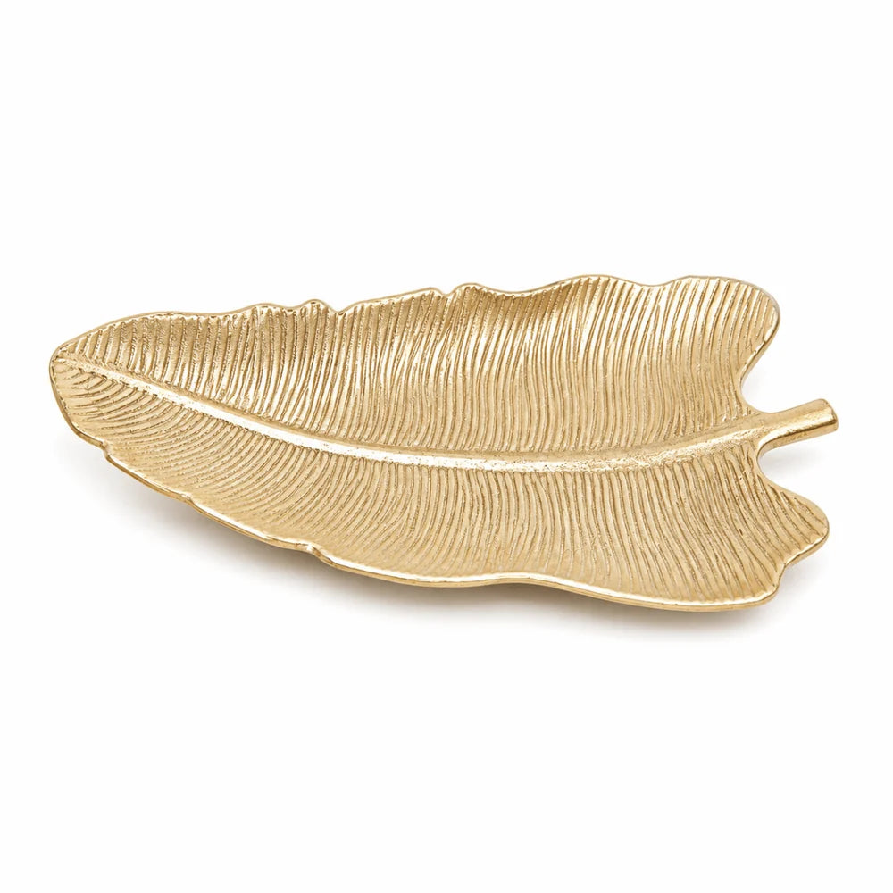 Premium Lotus Leaf Serving Platter - Gold Glittering Finish