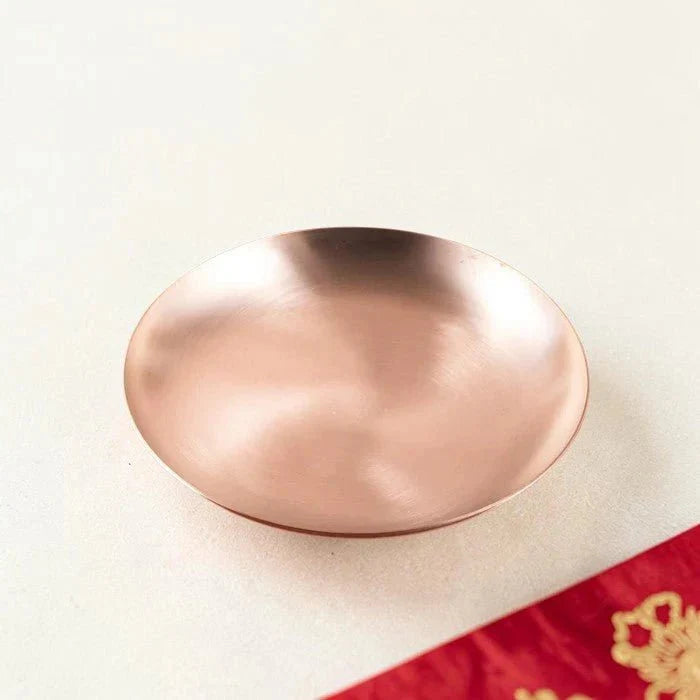 ROYALSTUFFS Maharaja Pure Kansa Quarter Plate | Handmade Bronze Dining & Serving Plate | 8 Inch | 500g