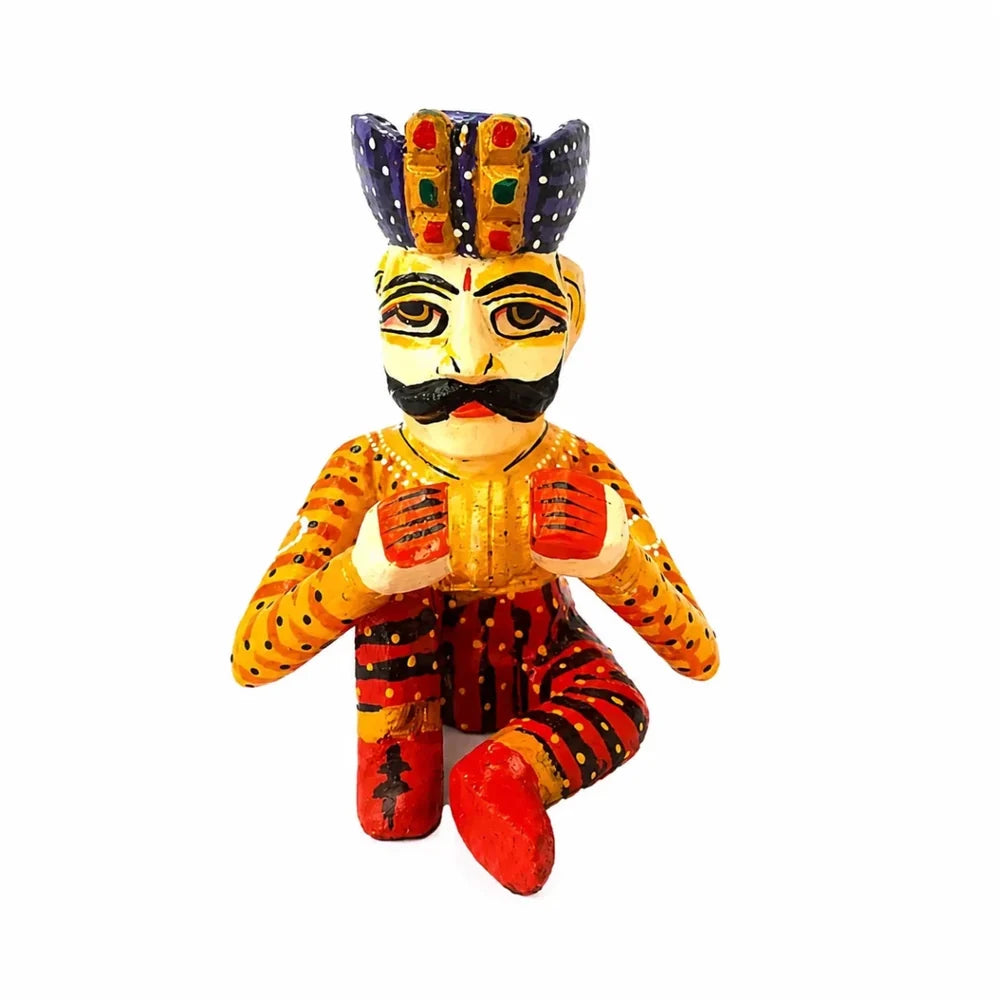 Set of 5 Royal Rajasthani Musician Wooden Showpiece - For Table & Home Decor - 6 Inch