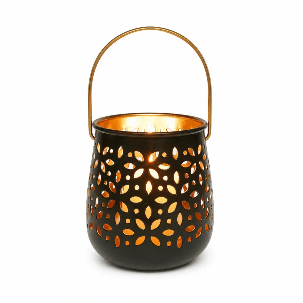 Wall Hanging Metal T-Light Candle Holder Lantern for Home Decor