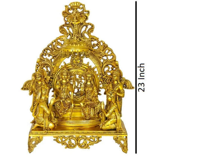India Rama Durbar Brass Statue – Premium Handcrafted Divine Ram Darbar Idol (23 Inch)