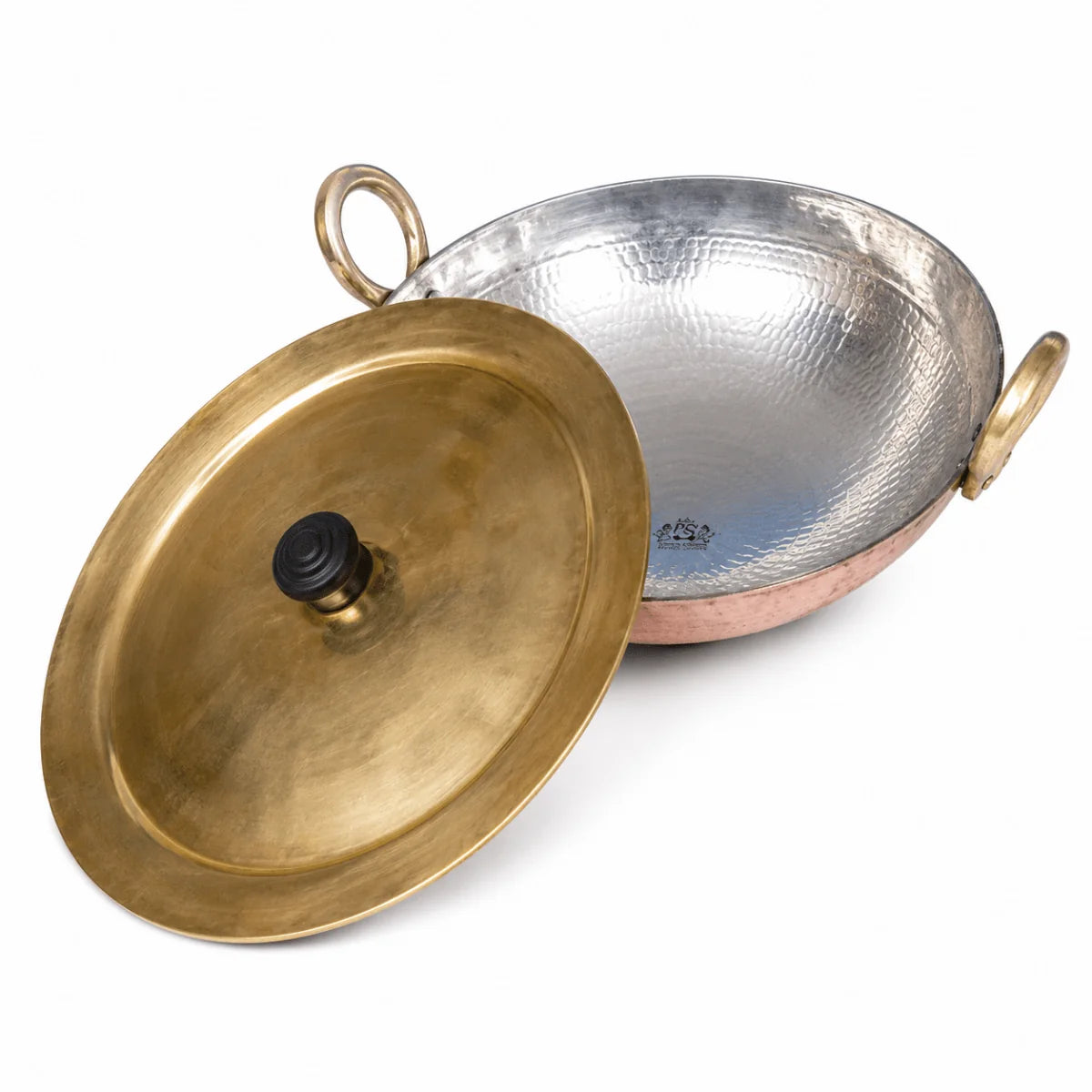 Hammered Copper Kadai with Lid – Multi Purpose Traditional Cooking Kadhai (1 Litre)