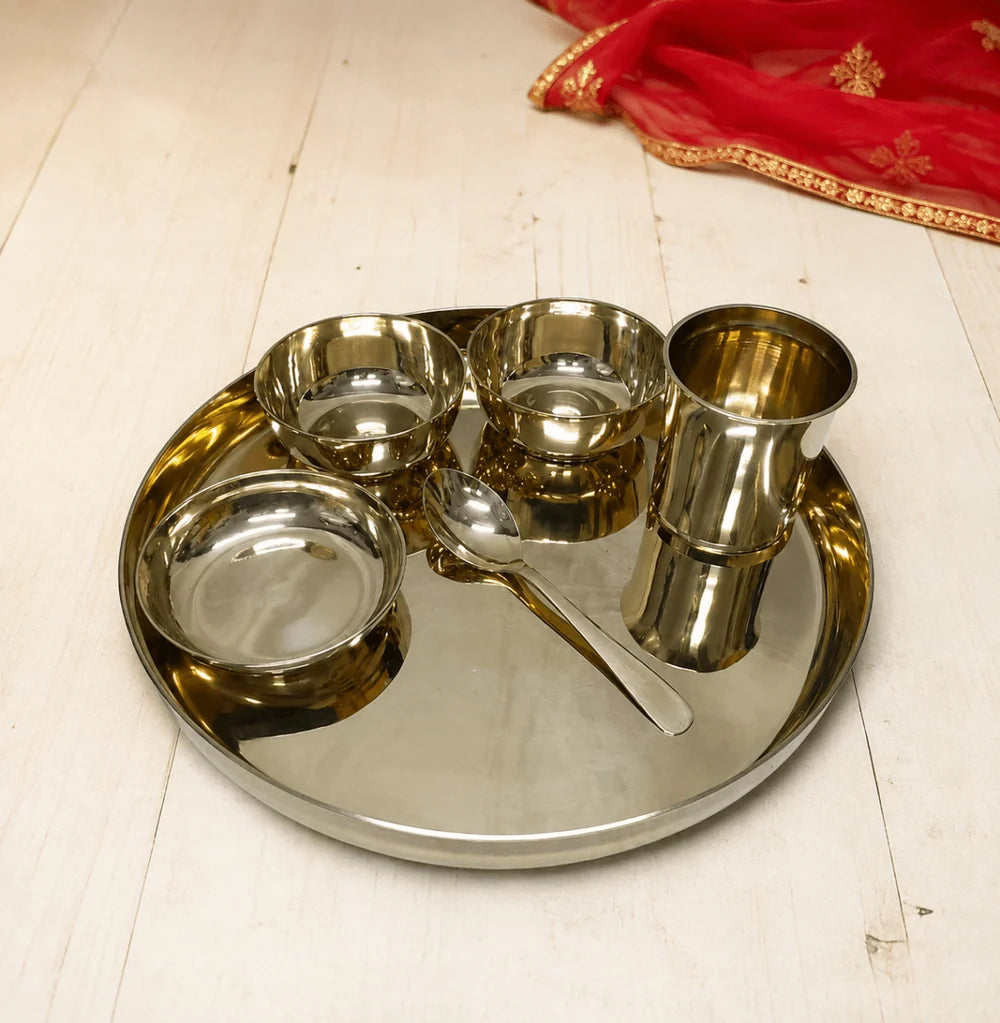 11.5-Inch Kansa Thali Set - Shine