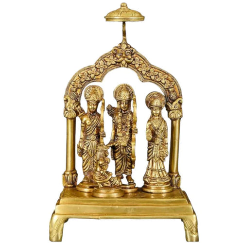 9 Inch Rama Durbar in Brass – Handmade Premium Spiritual Idol Décor