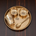 10 Inch Pure Kansa Bronze Bhojan Thali Set – 5 Piece Handcrafted Dinnerware Set (80:20 Certified Bronze)