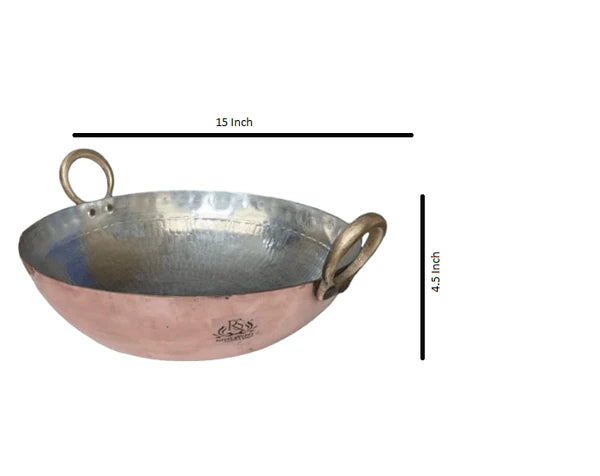 Hammered Copper Kadai – Multi Purpose Traditional Cooking Kadhai (2 Litre)