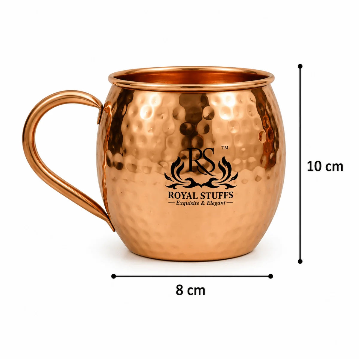 Set of 2 Handcrafted Copper Moscow Mule Mugs Hammered Pure Copper Unlined Mug Cups – 16 Oz