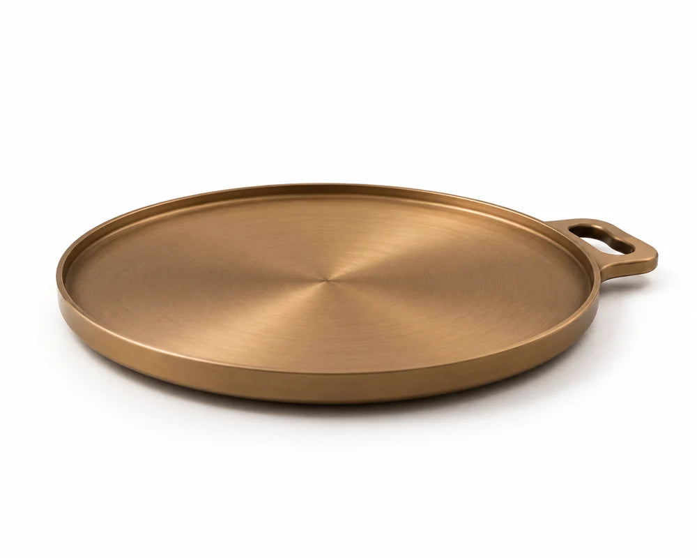 11.5' Bronze Dosa Tawa - Seasoned, Flat Bottom, Ready to Use