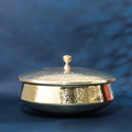 Hammered Brass Handi with Lid & Tin (Kalai) Coating – Traditional Heavy Brass Cooking & Serving Pot | RoyalStuffs
