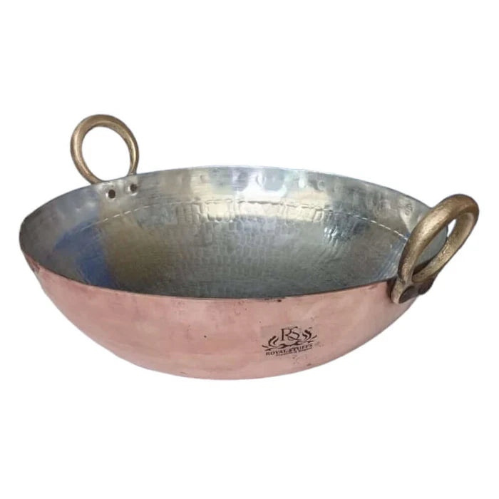Hammered Copper Kadai with Tin Lining – Multi Purpose Cooking Kadhai (3 Litre)