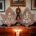 Heavy Brass Lakshmi Ganesha Patta Wall Hanging Set – Antique Finish Decorative Wall & Door Décor