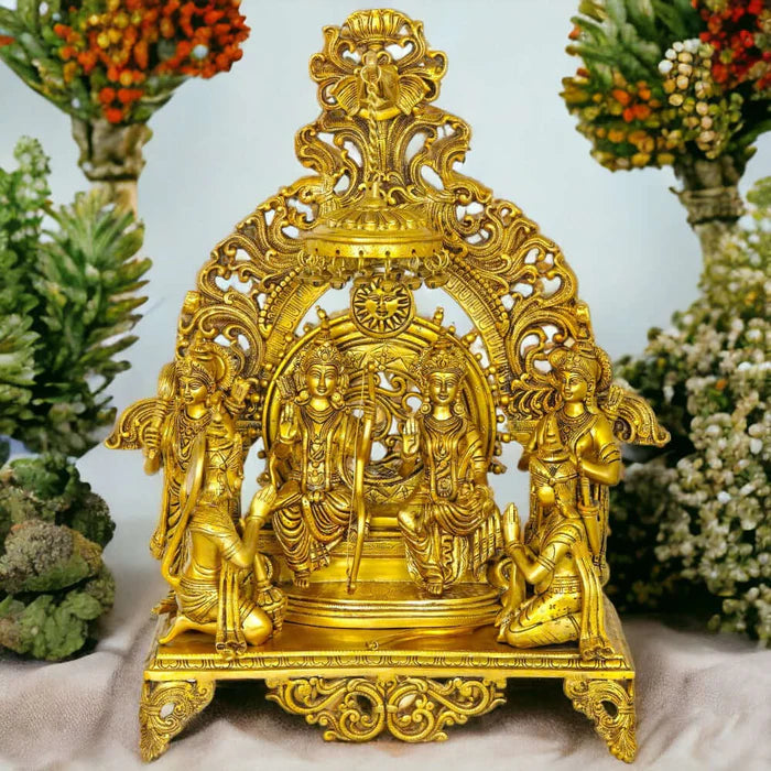 India Rama Durbar Brass Statue – Premium Handcrafted Divine Ram Darbar Idol (23 Inch)