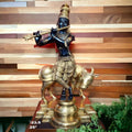 Cow Krishna Statue – 25 Inch Large Premium Brass Krishna Idol with Cow