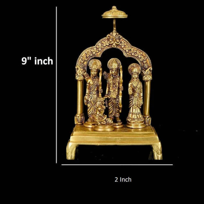 9 Inch Rama Durbar in Brass – Handmade Premium Spiritual Idol Décor