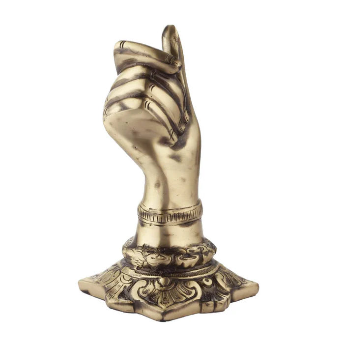 RoyalStuffs Brass Hand Shape Pen & Pencil Holder – Decorative Desk Organizer for Home & Office