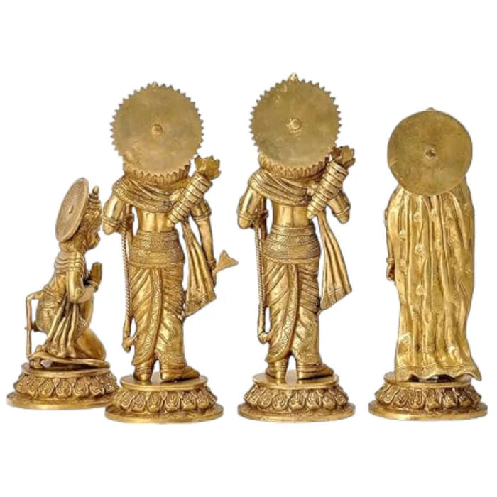 Shri Ram Darbar Brass Statue Set – Premium Handcrafted Rama Sita Lakshman Hanuman Idol Set (15.5 Inch)
