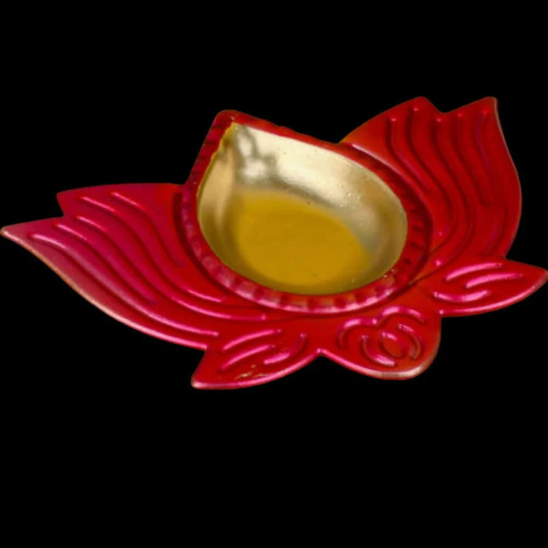 Heavy Weight Big Brass Diya Set of 8 Festive Diwali Puja Candle Tea Light Holder Flower Petal Oil Lamp for Home Temple Office Decoration Table Diya Return Gift Item – 800 Gram
