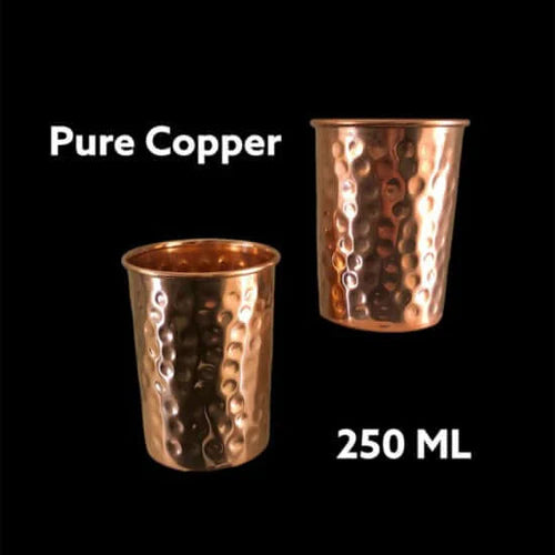 RoyalStuffs Pure Copper Bedroom Carafe Set – Hammered Copper Water Vessel with 4 Glasses (1600 ML)