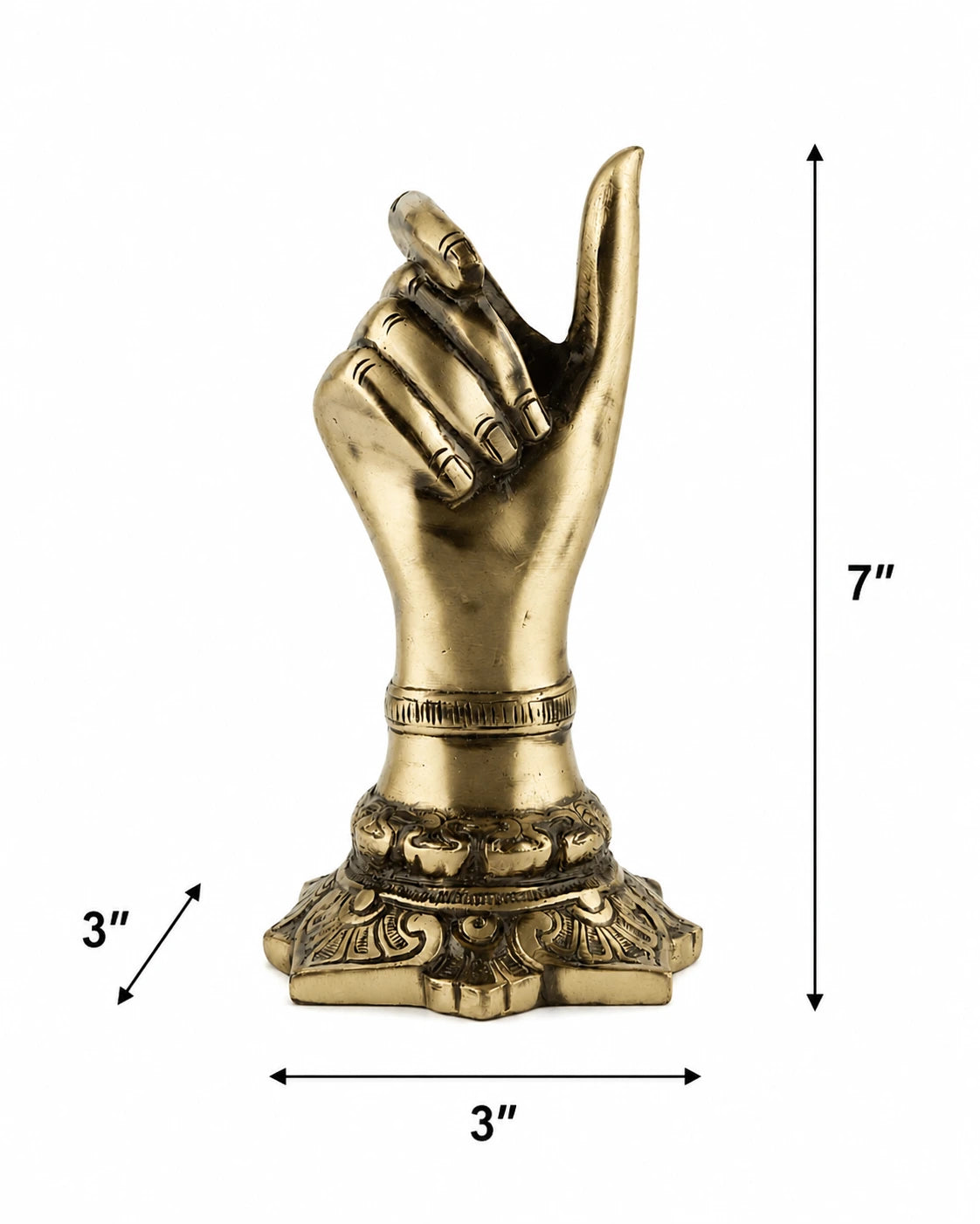 RoyalStuffs Brass Hand Shape Pen & Pencil Holder – Decorative Desk Organizer for Home & Office