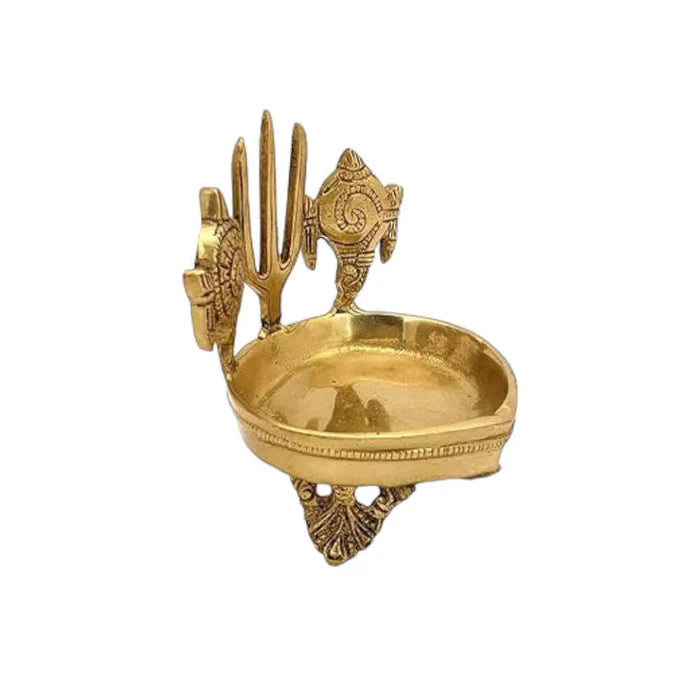 RoyalStuffs Shanku Chakra Namah Deepam Brass Diya – Heavy Kuber Deepam Oil Lamp for Pooja & Diwali Décor