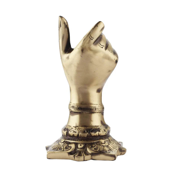 RoyalStuffs Brass Hand Shape Pen & Pencil Holder – Decorative Desk Organizer for Home & Office