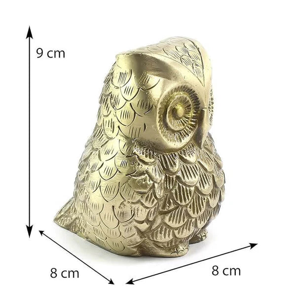 Set of 2 Decorative Brass Owl Showpieces – Handcrafted Premium Home Décor Figurines