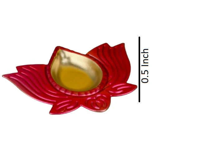 Heavy Weight Big Brass Diya Set of 8 Festive Diwali Puja Candle Tea Light Holder Flower Petal Oil Lamp for Home Temple Office Decoration Table Diya Return Gift Item – 800 Gram
