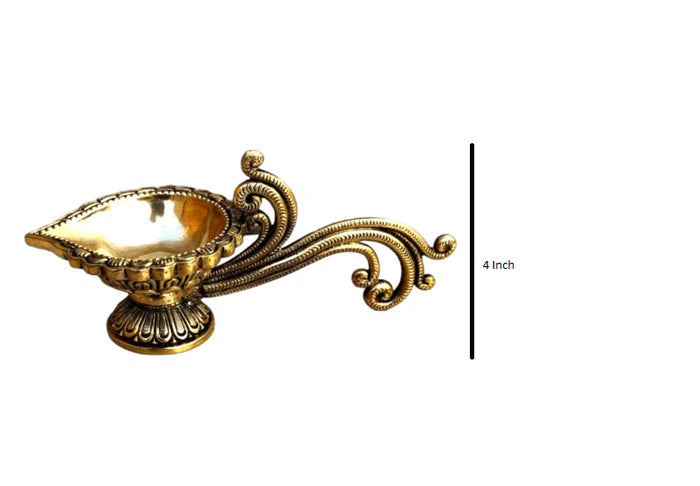 RoyalStuffs Heavy Brass Diya Aarti Lamp – Traditional Oil Diya for Pooja & Worship Prayer