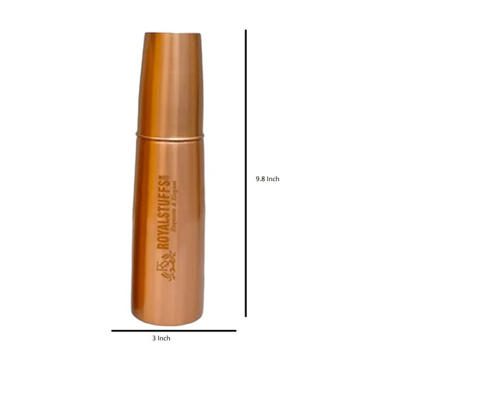 Pack of 2 Pure Copper Water Bottles – 1 Liter Extra Large Copper Drinkware Gift Set