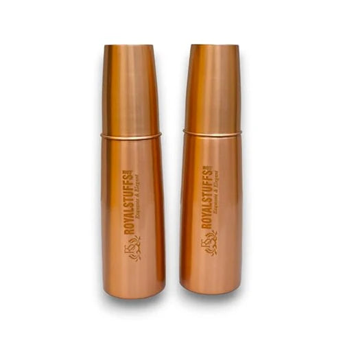 Pack of 2 Pure Copper Water Bottles – 1 Liter Extra Large Copper Drinkware Gift Set