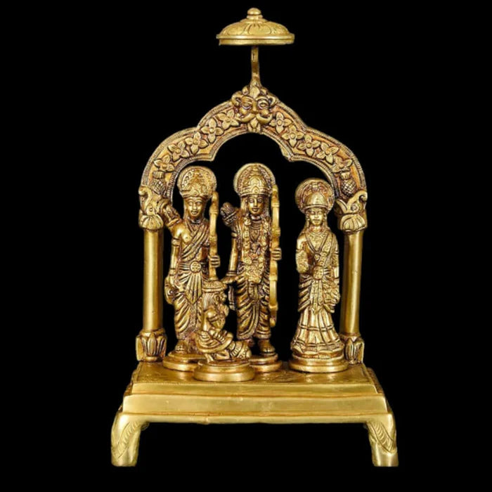 9 Inch Rama Durbar in Brass – Handmade Premium Spiritual Idol Décor