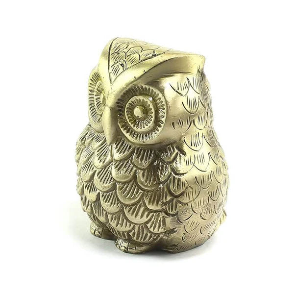 Set of 2 Decorative Brass Owl Showpieces – Handcrafted Premium Home Décor Figurines