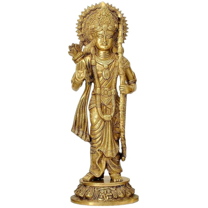 Shri Ram Darbar Brass Statue Set – Premium Handcrafted Rama Sita Lakshman Hanuman Idol Set (15.5 Inch)