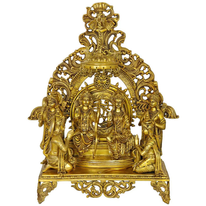 India Rama Durbar Brass Statue – Premium Handcrafted Divine Ram Darbar Idol (23 Inch)