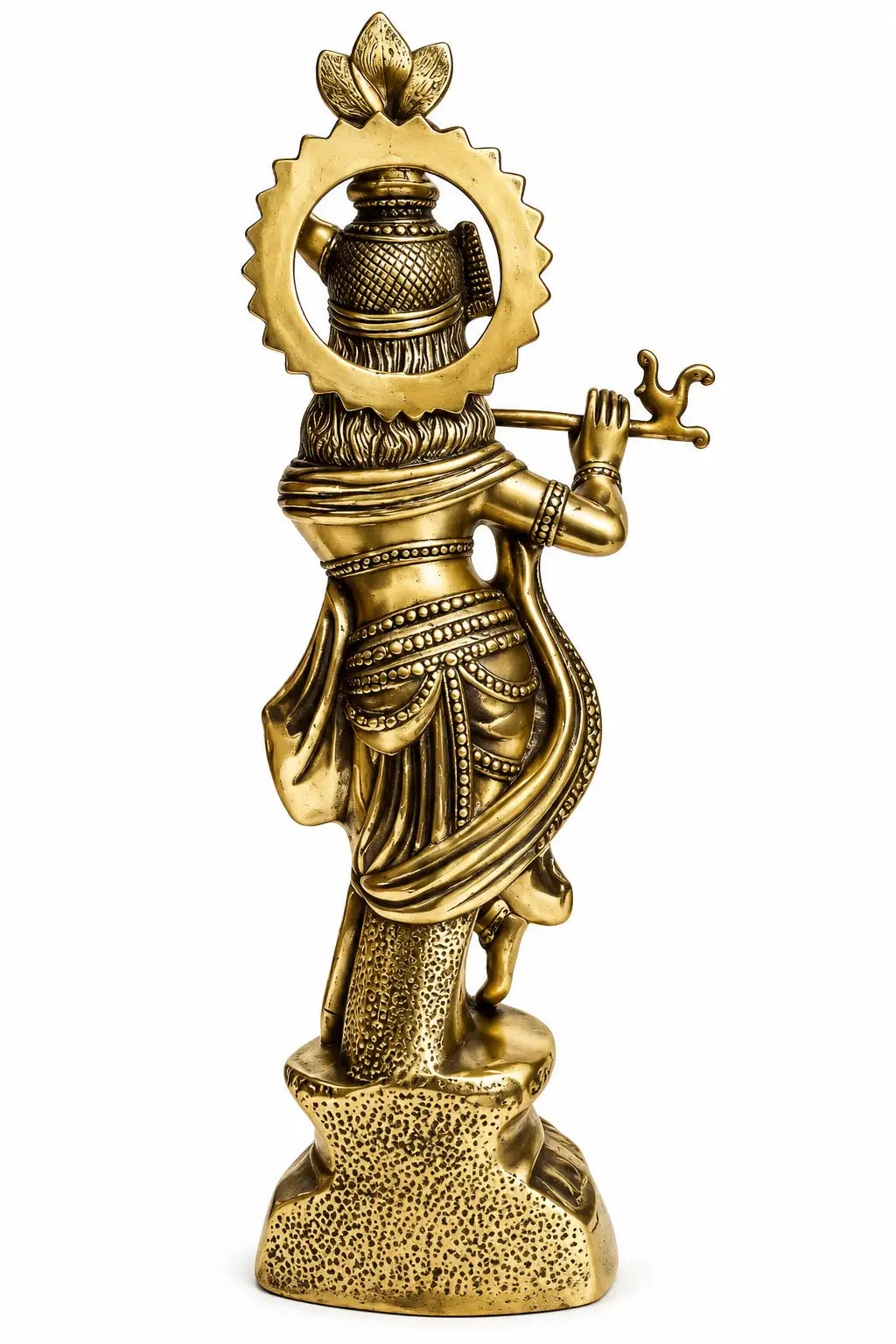 Brass Black Antique Krishna Decorative Showpiece 51 CM Handcrafted Brass Idol Statue