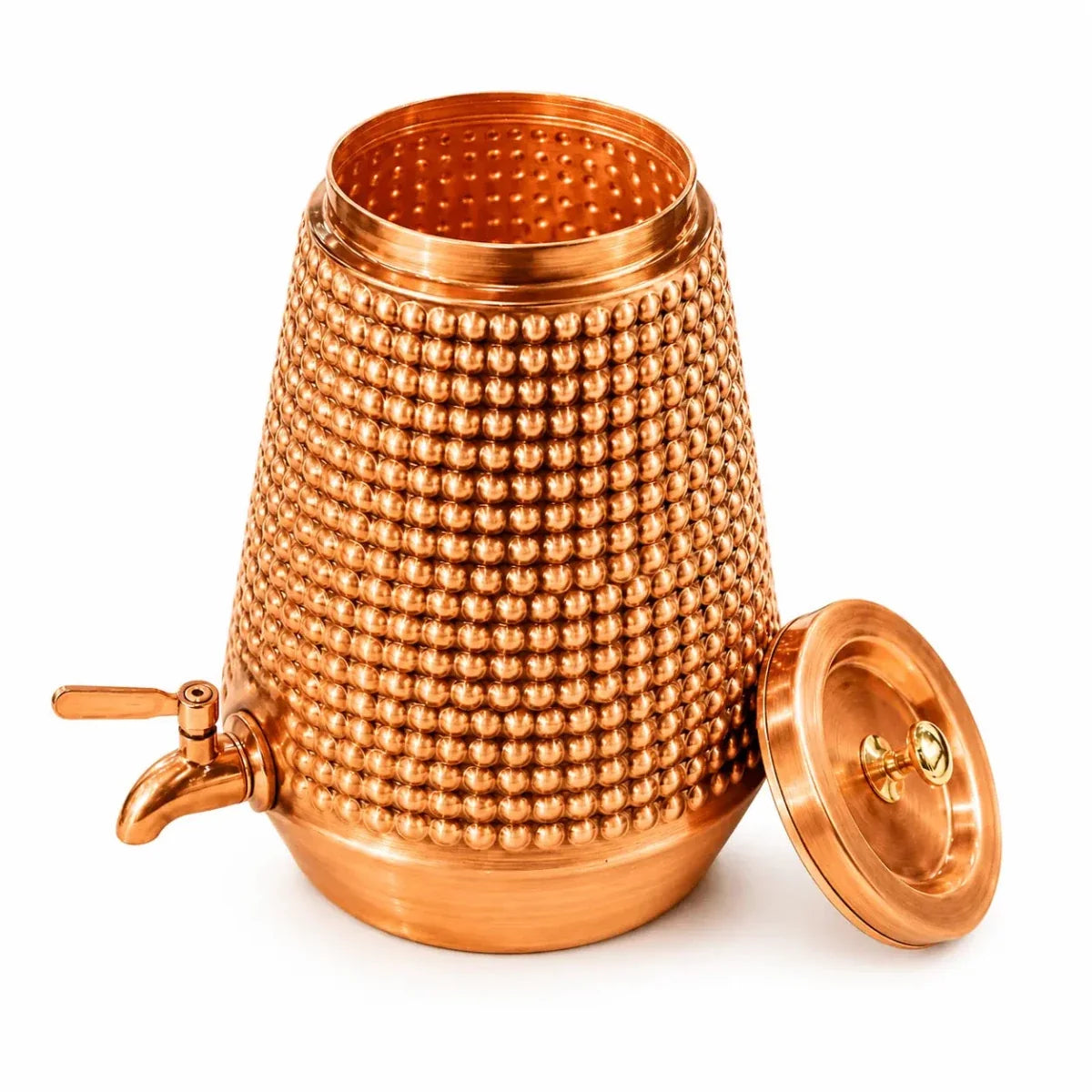 RoyalStuffs 5 L Hammered Antique Copper Water Dispenser – Handcrafted Copper Beverage Dispenser with Tap