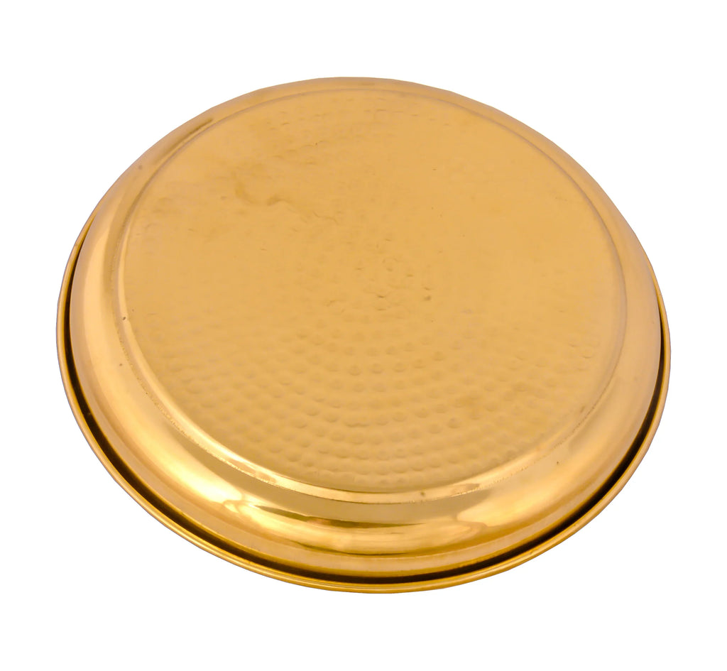 Handcrafted Hammered Brass Plate / Thali – 10.5 & 11.5 Inch | RoyalStuffs