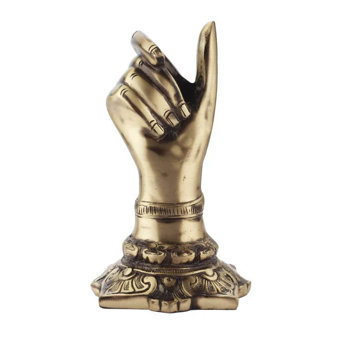 RoyalStuffs Brass Hand Shape Pen & Pencil Holder – Decorative Desk Organizer for Home & Office