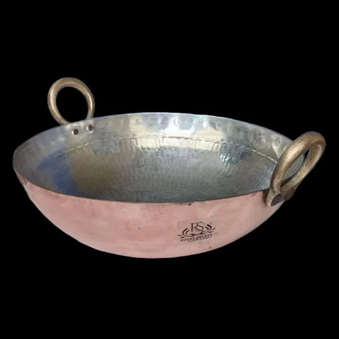 Hammered Copper Kadai with Tin Lining – Multi Purpose Cooking Kadhai (3 Litre)