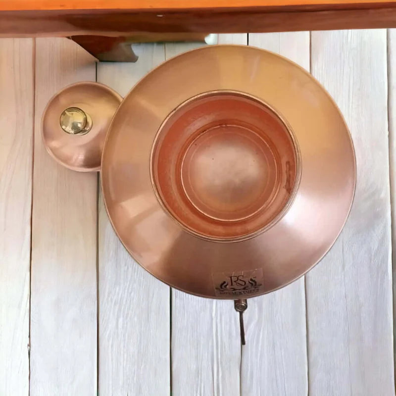 RoyalStuffs 100% Pure Copper 5 Litre Matka with Brass Tap Hand Hammered Handcrafted Copper Water Dispenser