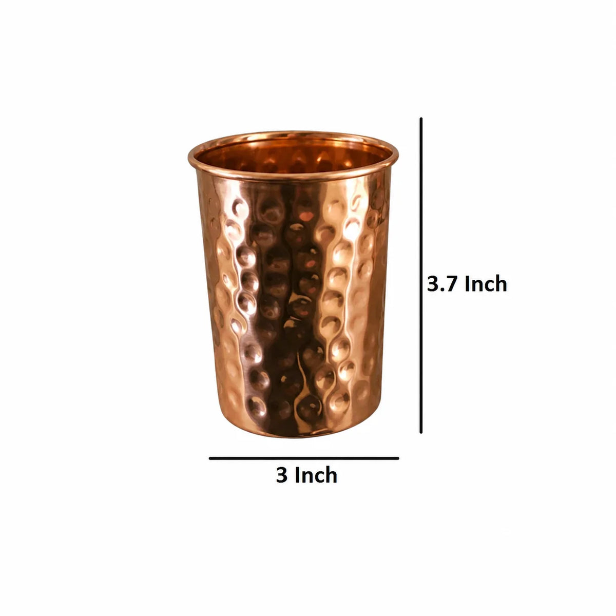 RoyalStuffs Pure Copper Bedroom Carafe Set – Hammered Copper Water Vessel with 4 Glasses (1600 ML)